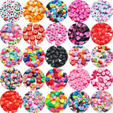 Polymer Heart Beads Flower Spacer Beads Jewelry Making DIY