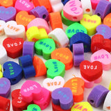 Polymer Heart Beads Flower Spacer Beads Jewelry Making DIY