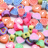 Polymer Heart Beads Flower Spacer Beads Jewelry Making DIY