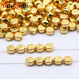 Golden Alphabet Flat Acrylic Letter Beads for Jewelry Making DIY