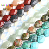 10x13mm Natural Faceted Stone Rhombus Beads for DIY Bracelet