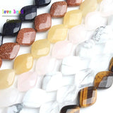 10x13mm Natural Faceted Stone Rhombus Beads for DIY Bracelet