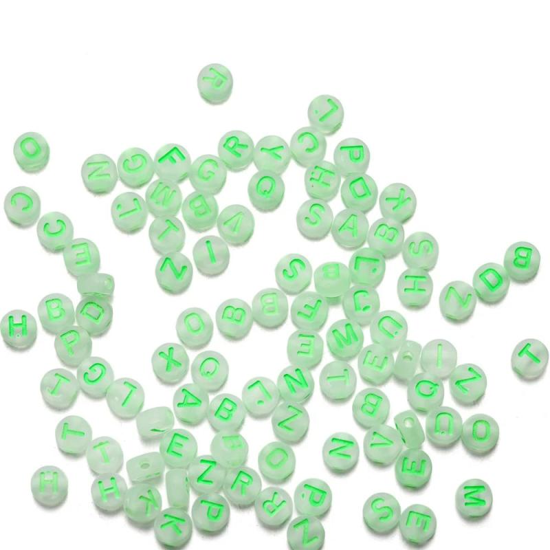 100-500Pcs 7mm Alphabet Number Beads for DIY Jewelry Making
