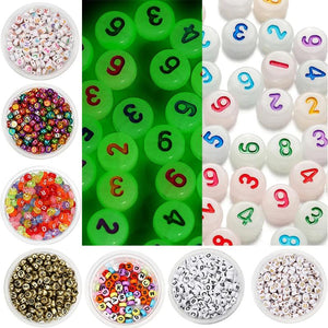 100-500Pcs 7mm Alphabet Number Beads for DIY Jewelry Making