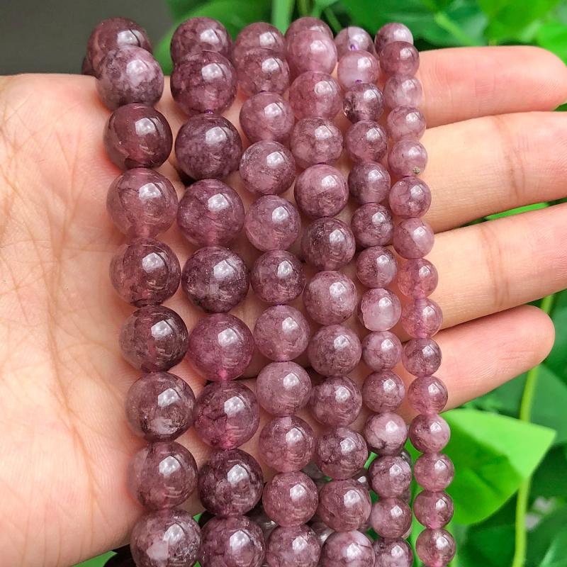 Lepidolite Natural Stone Beads 6/8/10mm 15.5in DIY Bracelet