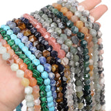 Irregular Faceted Indian Agate Beads Natural Stone for Jewelry Making DIY