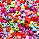 7mm Love Heart Acrylic Alphabet Beads Gold for DIY Jewelry Making