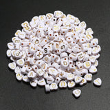 7mm Love Heart Acrylic Alphabet Beads Gold for DIY Jewelry Making