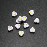 7mm Love Heart Acrylic Alphabet Beads Gold for DIY Jewelry Making