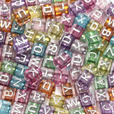 Square Mixed Alphabet Beads Spacer Acrylic Beads Jewelry Making Diy 6mm