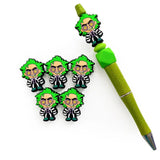 10pcs Green Silicone Mini Beads Food-Grade Chewing DIY Jewelry Accessories