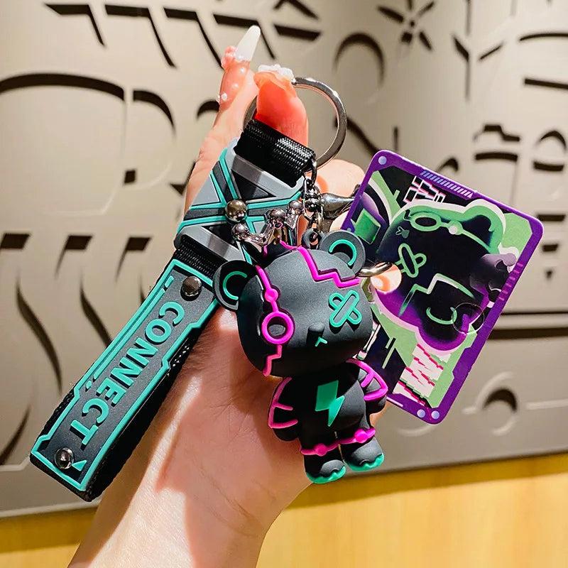 Lightning Saber Bear Keychain Connect Punk Bear Doll Bag Pendant