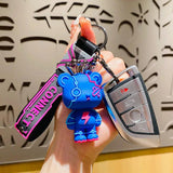 Lightning Saber Bear Keychain Connect Punk Bear Doll Bag Pendant