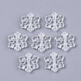 200pcs Transparent Snowflake Acrylic Beads for DIY Jewelry Making Crafts