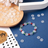 200pcs Transparent Snowflake Acrylic Beads for DIY Jewelry Making Crafts