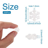 200pcs Transparent Snowflake Acrylic Beads for DIY Jewelry Making Crafts