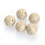 30 Pcs 14mm Antique Plating Acrylic Spacer Beads