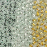 100-500pcs Mix Letter Beads Square Round Alphabet Beads Acrylic DIY Jewelry
