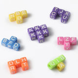 100-500pcs Mix Letter Beads Square Round Alphabet Beads Acrylic DIY Jewelry