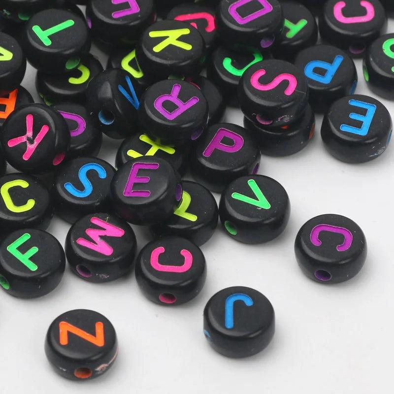 100pcs Colored Alphabet Acrylic Beads for DIY Jewelry Making