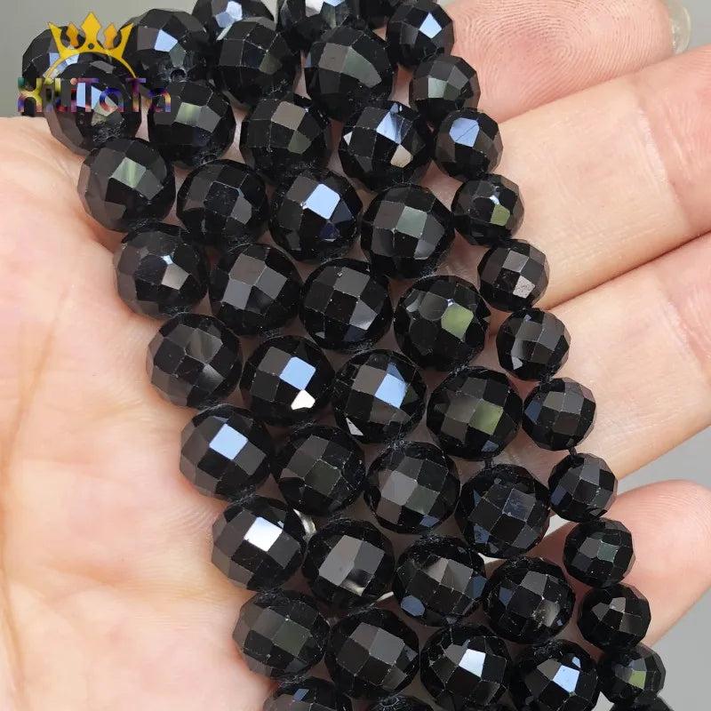 Faceted Tourmaline Stone Spacer Beads 6mm/8mm 7.5''