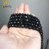 Faceted Tourmaline Stone Spacer Beads 6mm/8mm 7.5''