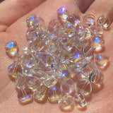 20pcs AB Star Heart Lampwork Glass Spacer Beads for Jewelry Making DIY