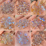 20pcs AB Star Heart Lampwork Glass Spacer Beads for Jewelry Making DIY