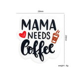 10pcs Coffee Mom Silicone Beads Teether Chewing Teeth Bead DIY Jewelry