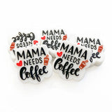 10pcs Coffee Mom Silicone Beads Teether Chewing Teeth Bead DIY Jewelry