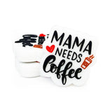 10pcs Coffee Mom Silicone Beads Teether Chewing Teeth Bead DIY Jewelry