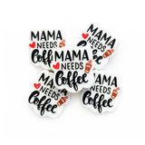 10pcs Coffee Mom Silicone Beads Teether Chewing Teeth Bead DIY Jewelry