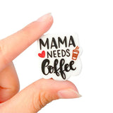 10pcs Coffee Mom Silicone Beads Teether Chewing Teeth Bead DIY Jewelry