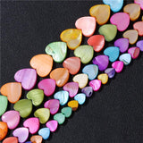 Multicolor Heart Shell Beads Mother of Pearl for Jewelry Making DIY