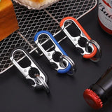Men Buckle Bottle Opener Stainless Steel Key Ring Pendant Carabiner Keyfob