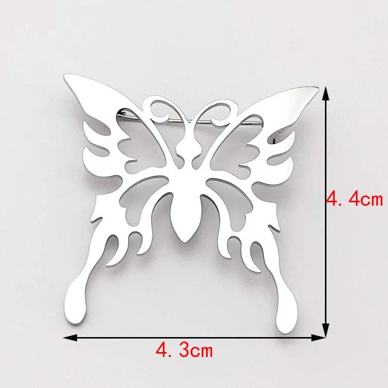 Exaggerated Cutout Spider Butterfly Brooch Geometric Pin