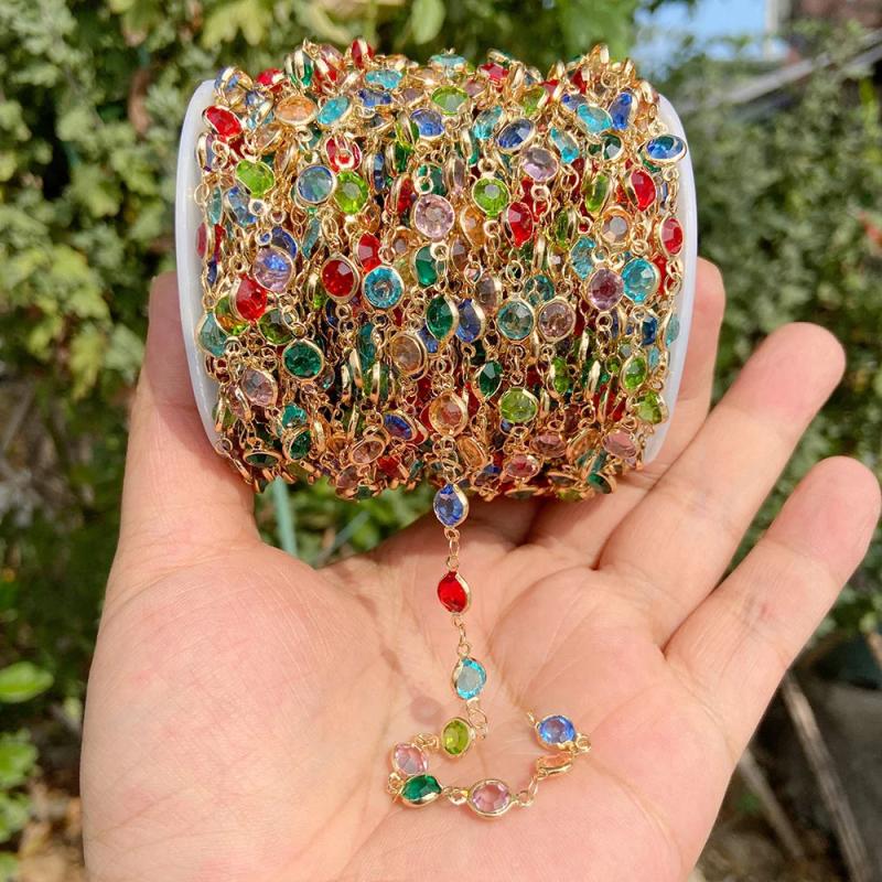 Colorful Crystal Bead Chains for DIY Accessories