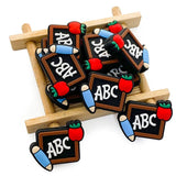 10pcs Cartoon Blackboard Silicone Mini Beads Food-Grade Chewing Teeth Bead