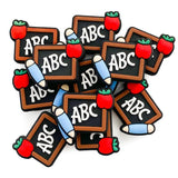 10pcs Cartoon Blackboard Silicone Mini Beads Food-Grade Chewing Teeth Bead