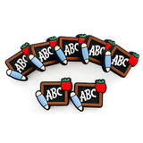 10pcs Cartoon Blackboard Silicone Mini Beads Food-Grade Chewing Teeth Bead