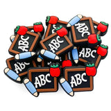 10pcs Cartoon Blackboard Silicone Mini Beads Food-Grade Chewing Teeth Bead