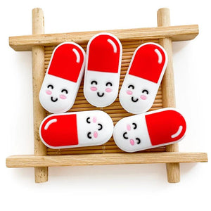 10pcs Pill Silicone Mini Beads Food-Grade Chewing Teeth Bead