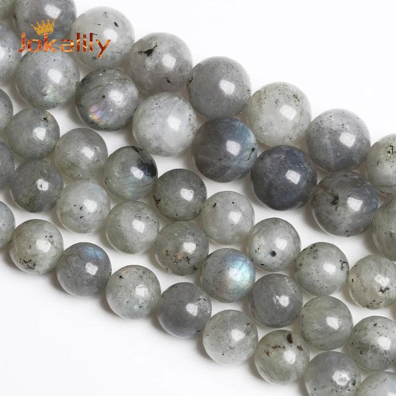 Labradorite Gray Moonstone Round Stone Beads for DIY Jewelry Making