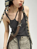 Punk Rock Silver Metal Cross Star Brooches