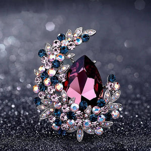 Crystal Moon Brooch Corsage Pin for Coat Suit