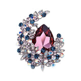 Crystal Moon Brooch Corsage Pin for Coat Suit