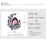 Crystal Moon Brooch Corsage Pin for Coat Suit