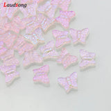 Multicolor AB Czech Glass Beads Lampwork Spacer Butterfly Beads