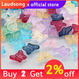 Multicolor AB Czech Glass Beads Lampwork Spacer Butterfly Beads