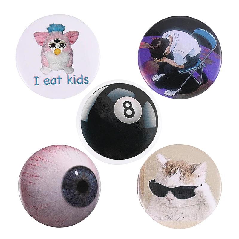 Set of 5 Soft Button Pins for Clothes and Accessories